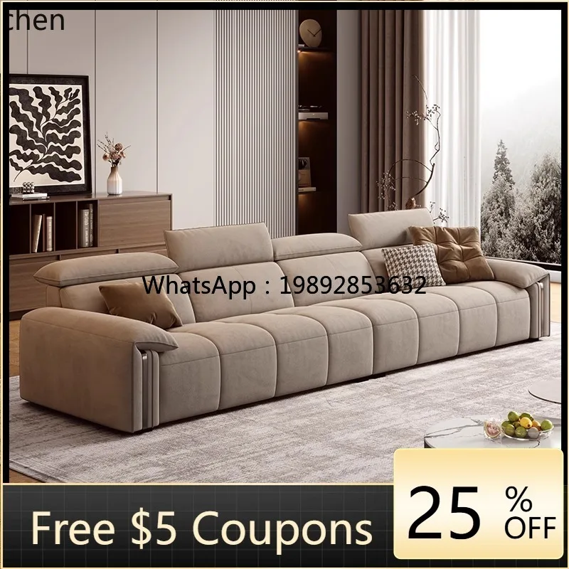 AB كريم نمط الإنترنت المشاهير مزدوجة مستقيم أريكة قماش غرفة المعيشة الحديثة بسيطة التكنولوجيا أريكة قماش #2