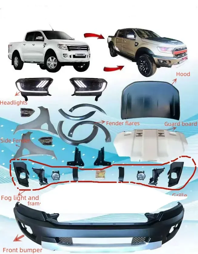 

For 2016 Ranger Raptor Body Kit with Head Light Bumper Grille - Popular Hot Sale Accessory for Enhanced Vehicle Appearance