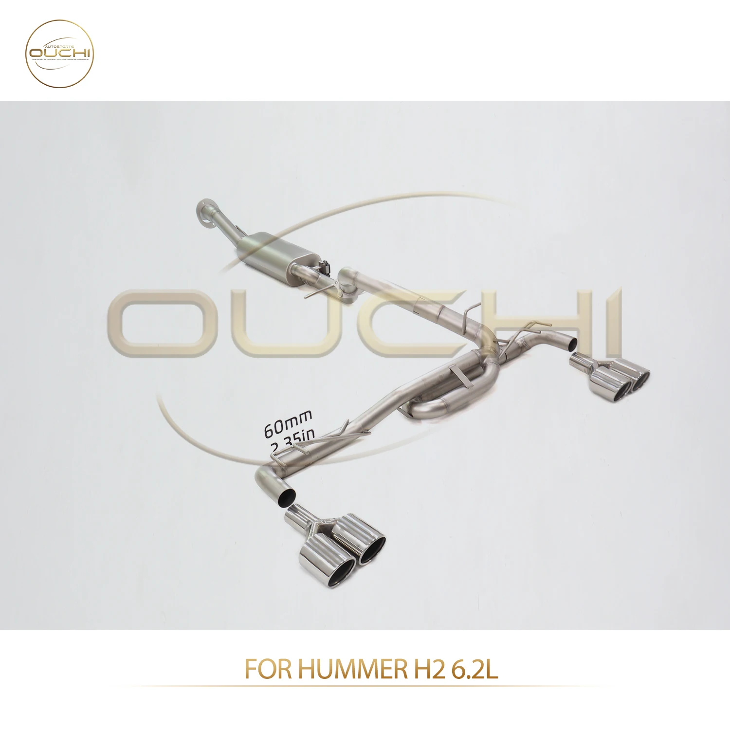 

Deep Loud Exhaust Muffler for Hummer H2 6.2L 304 Stainless Steel Rear Section Produces Rumble Roaring Sound