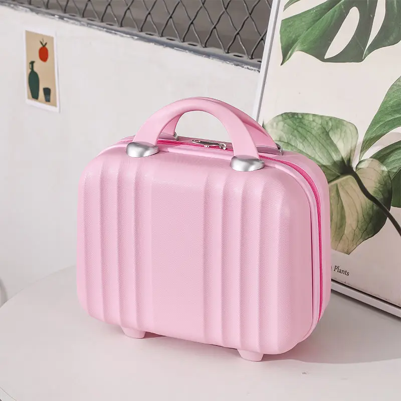 

Fashion Cute Female Makeup Case Brush Make Up Storage Box Trousse Maquillage Mirror Tool Women Cosmetic Organizer Suitcase E665