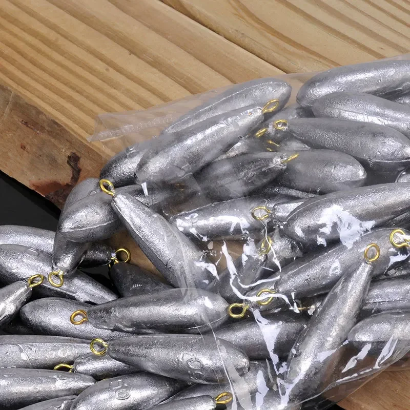 10 Pcs Pendant Willow Leaf Lead Pendant Ring Loyal Lead Pendant Sea Fishing Hanging Ring Leader Rafting Fishing Gear