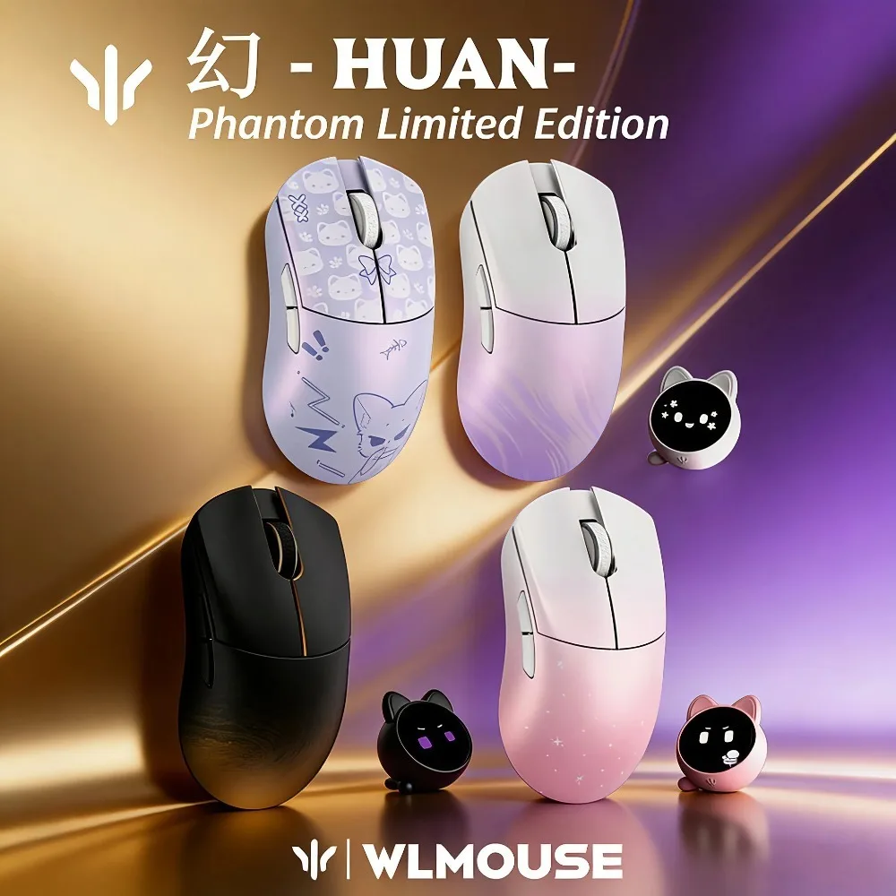 

WLMOUSE Huan Mouse Беспроводная двухрежимная PAW3950HS Легкая игровая мышь из магниевого сплава для киберспорта с низкой задержкой Игровые аксессуары