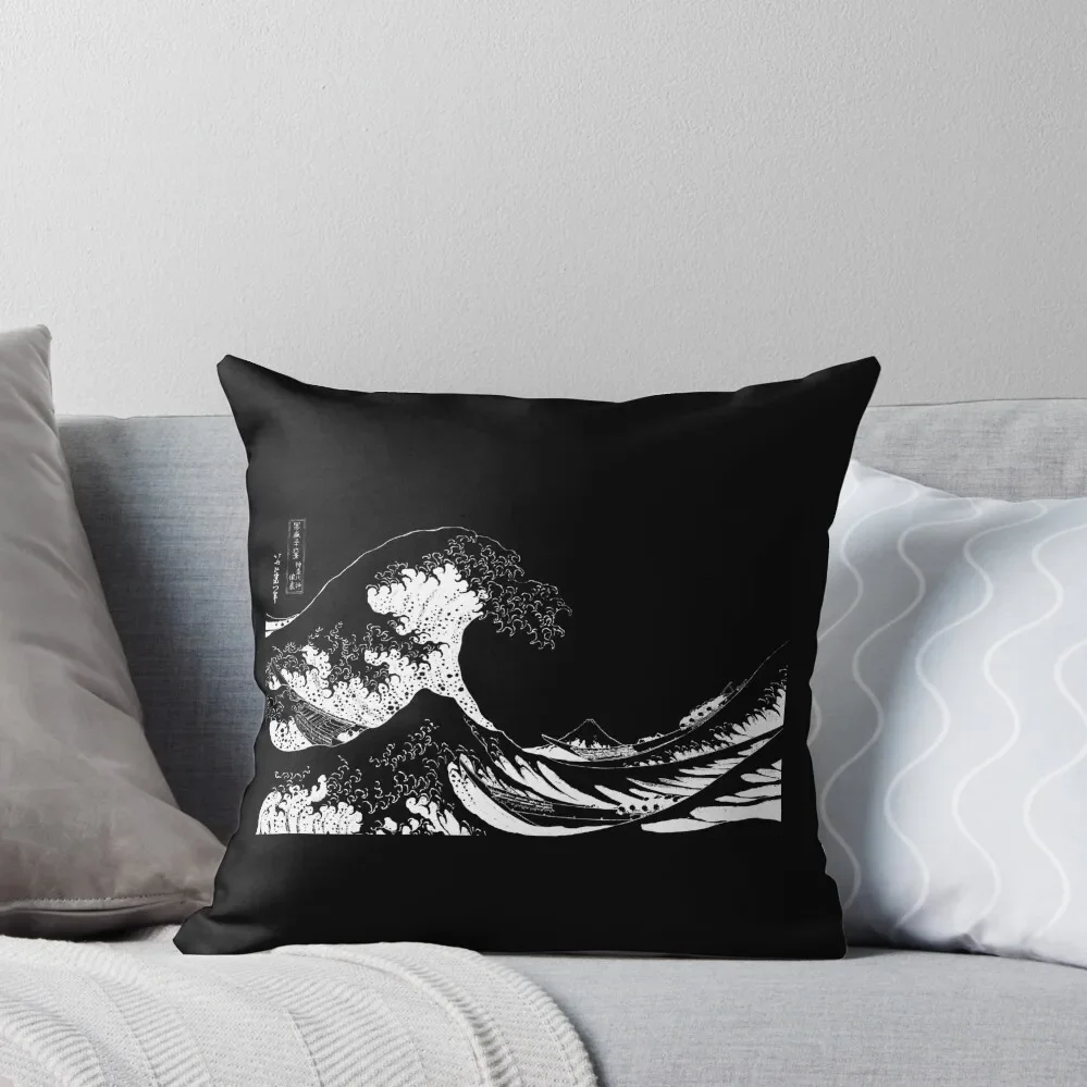 Copy of The Great Wave Off Kanagawa-White Throw Pillow luxury decor Covers For Sofas pillow