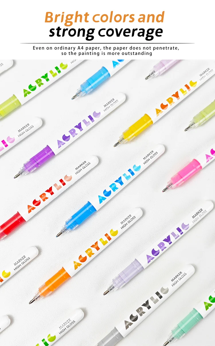 168/72/12 Farben GuangNa Hochglanz-Acryl-Markierungsstifte, DIY handgezeichnet, Graffiti-Farbkunststift-Set, perfekt für Künstler/Studenten – Detail 19