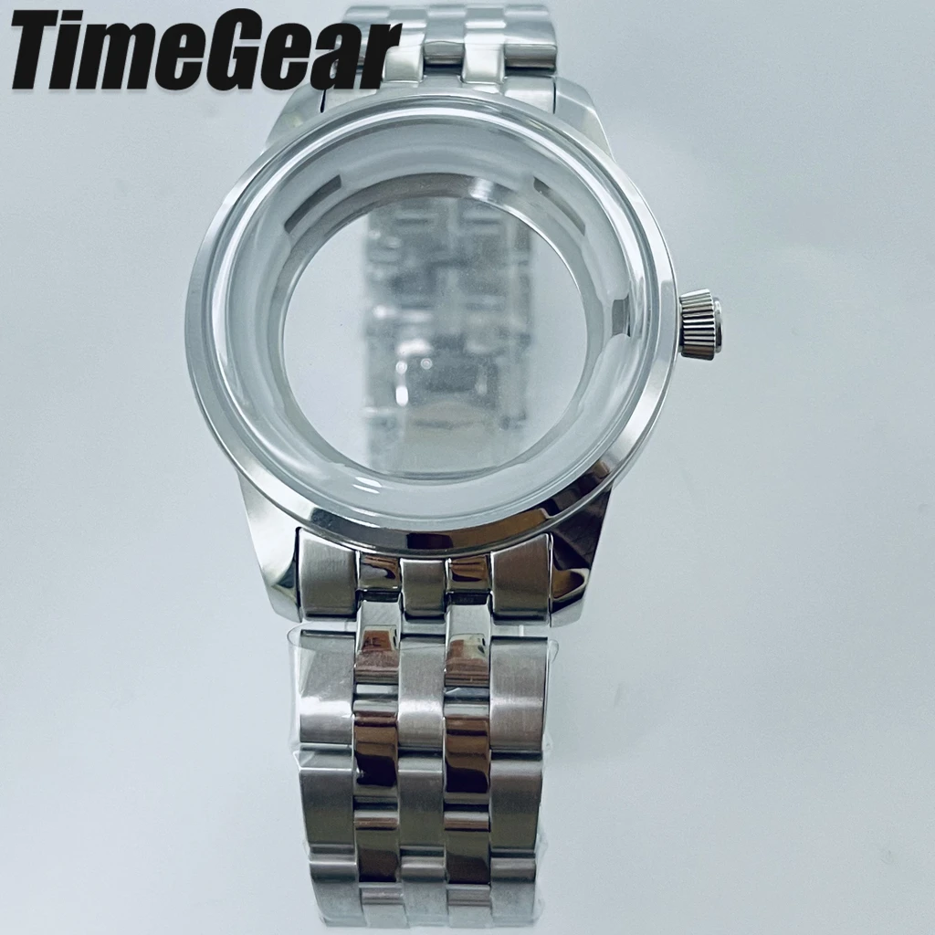 40MM Silver Cocktail Time for NH35 NH38 4R 7S Movement 35mm dial Mechanical Watch Case Cocktail Case Mods Replacement