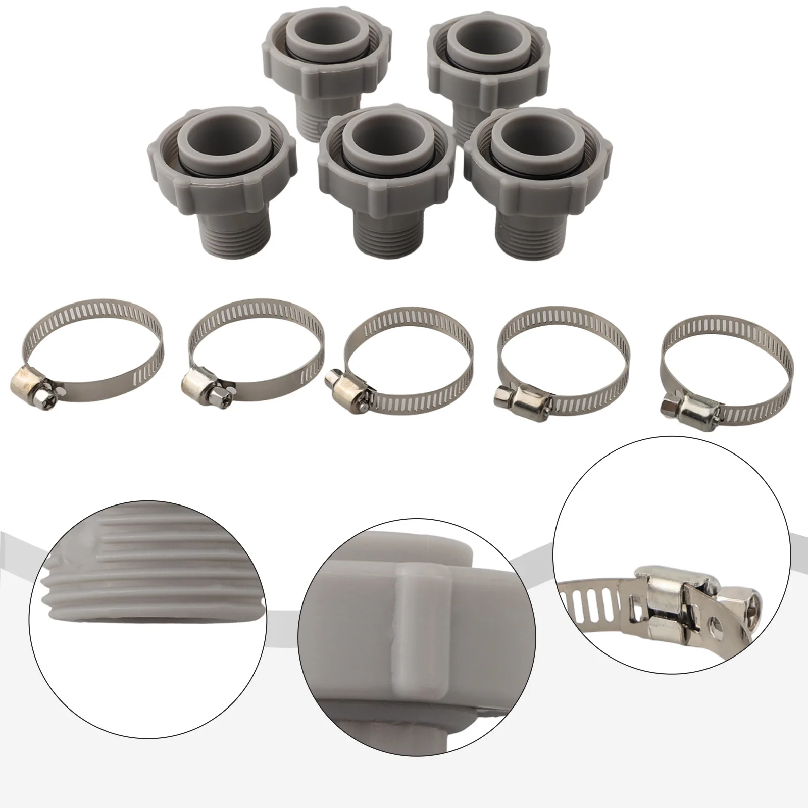 Efficient Swimming Pool Drain Connector Adapter for Coleman P6 Series with Sturdy Hose Clamp for Quick Water Changes