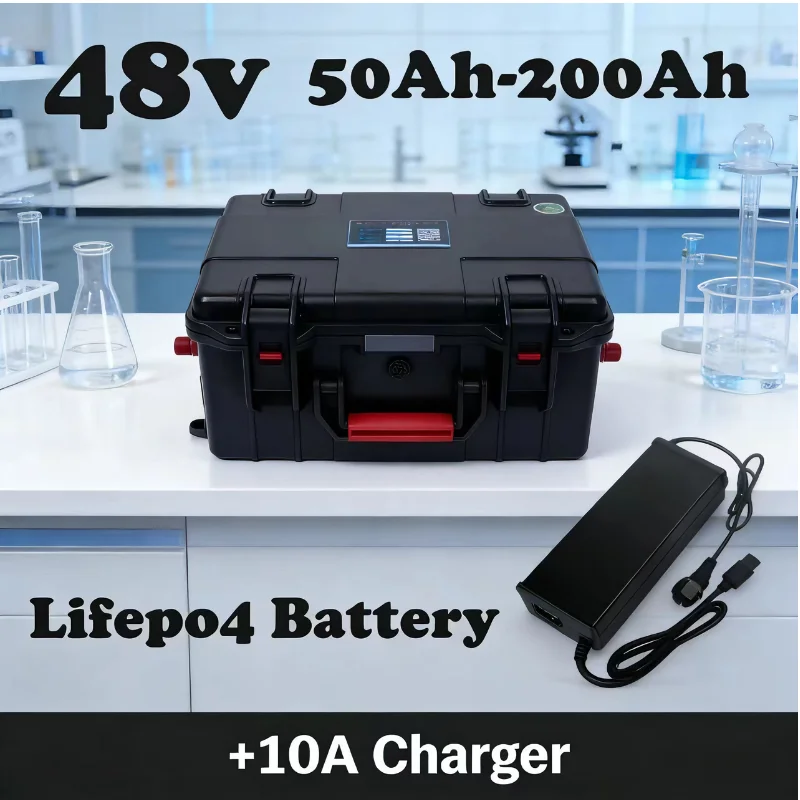 Marine-Grade Waterproof 48V LiFePO₄ Battery (50Ah–200Ah) + Charger | High-Capacity Power for Boat, Gem Car, Solar Setup & Trol