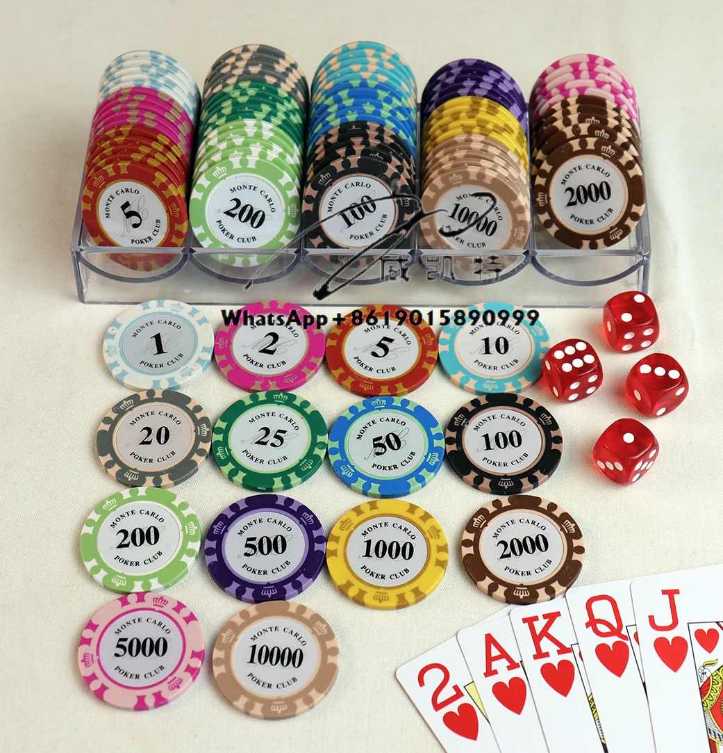 Personalized Las Vegas Monte Carlo Blank Supply 500 ABS Ceramic Token in Aluminum Case Clay Poker Chip Set With Briefcase - view 6