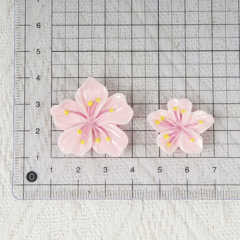 10/100PCS Flowers Cherry Rose Resin Accessories Patch Scrapbook DIY Resin Crafts Jewelry Hairpin Headrope Decoration Crafts