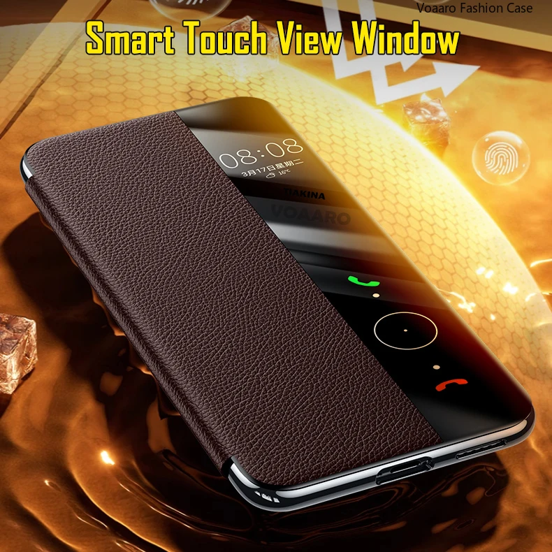Smart Touch View Window Funda for Huawei Pura 80 Pro Plus Case for Huawei Pura 80 Ultra Genuine Leather Flip Case Cover