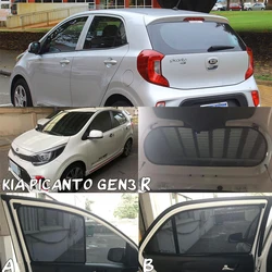 For KIA Picanto MORNING JA 2018-2023 2024 Magnetic Car Sunshade Shield Front Windshield Curtain Rear Side Window Sun Shade Visor