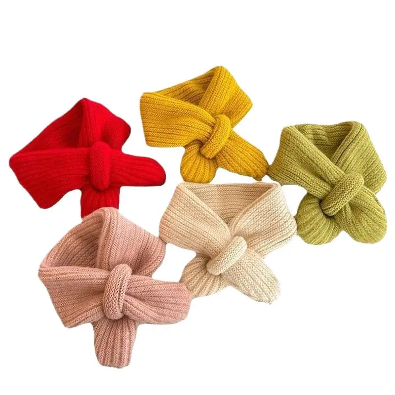 (YY) 1 قطعة وشاح أطفال محبوك ناعم شتاء دافئ الرضع طفل الرقبة الدافئة موضة الأطفال فتاة الصبي الأوشحة الطفل الصلبة منديل