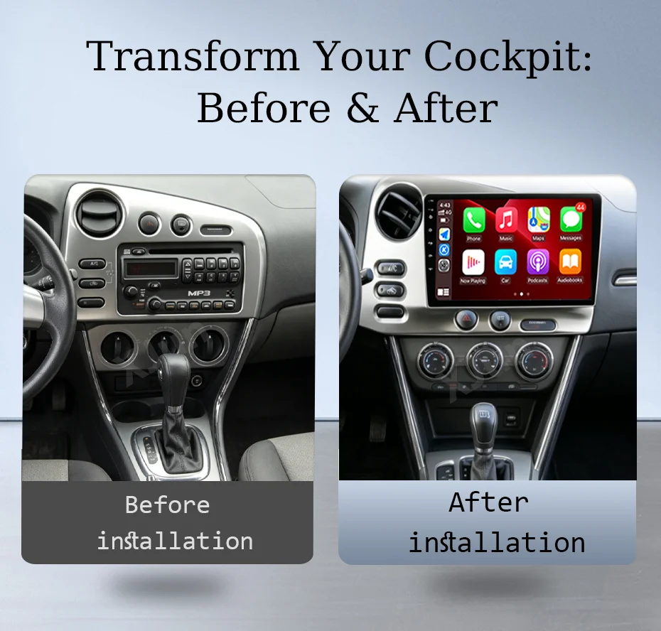 for PONTIAC Vibe 2003-2004 for TOYOTA Matrix 2003-2004 Car Stereo 9‘’ Android 16 Wireless CarPlay GPS Navi Bluetooth WiFi HD DSP