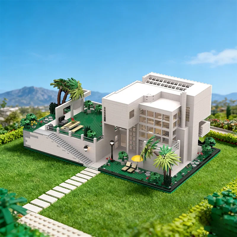 4066 Teile Konstruktionsset Giovannitti Haus von Richard Meier MOC Anpassbares Modulares Baustein-Set Pädagogisches DIY Urlaubsgeschenk
