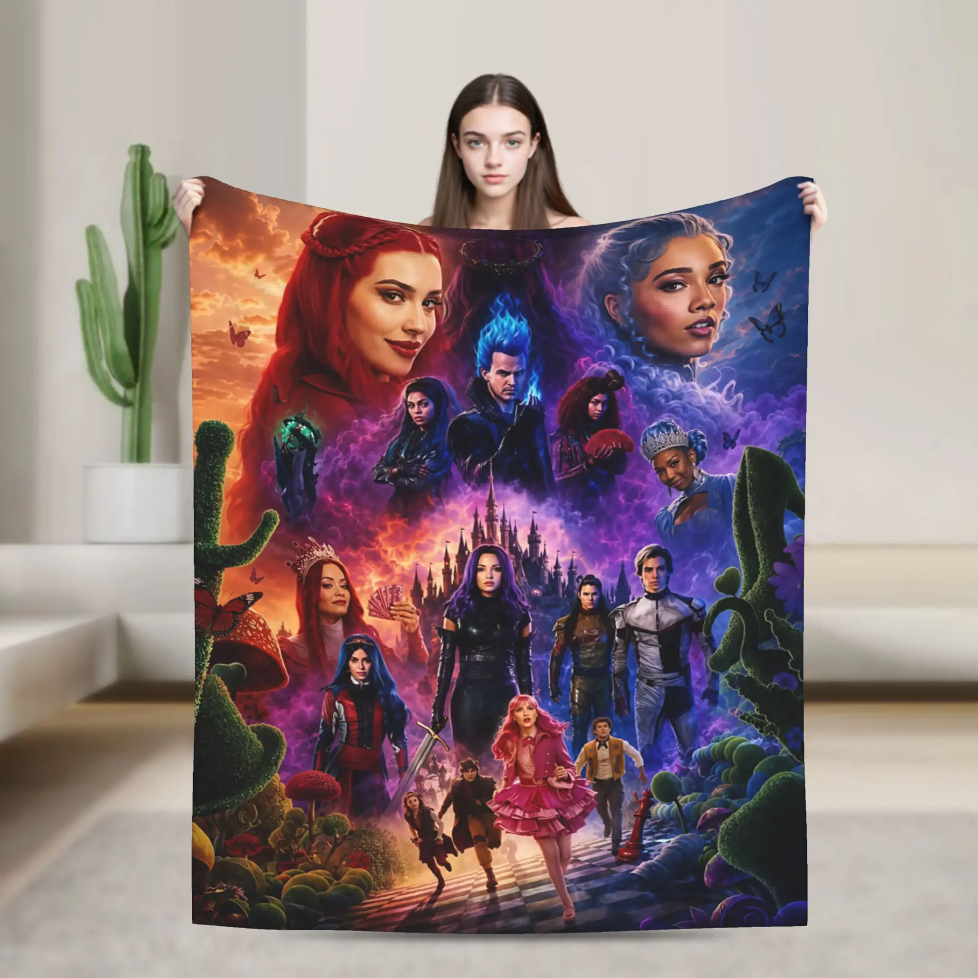 D-Descendantss 4 The Rise Of Red Blanket  Warm Soft Novelty Plush Throw Blanket For Child Bedroom Flannel Bedspread Bed Cover