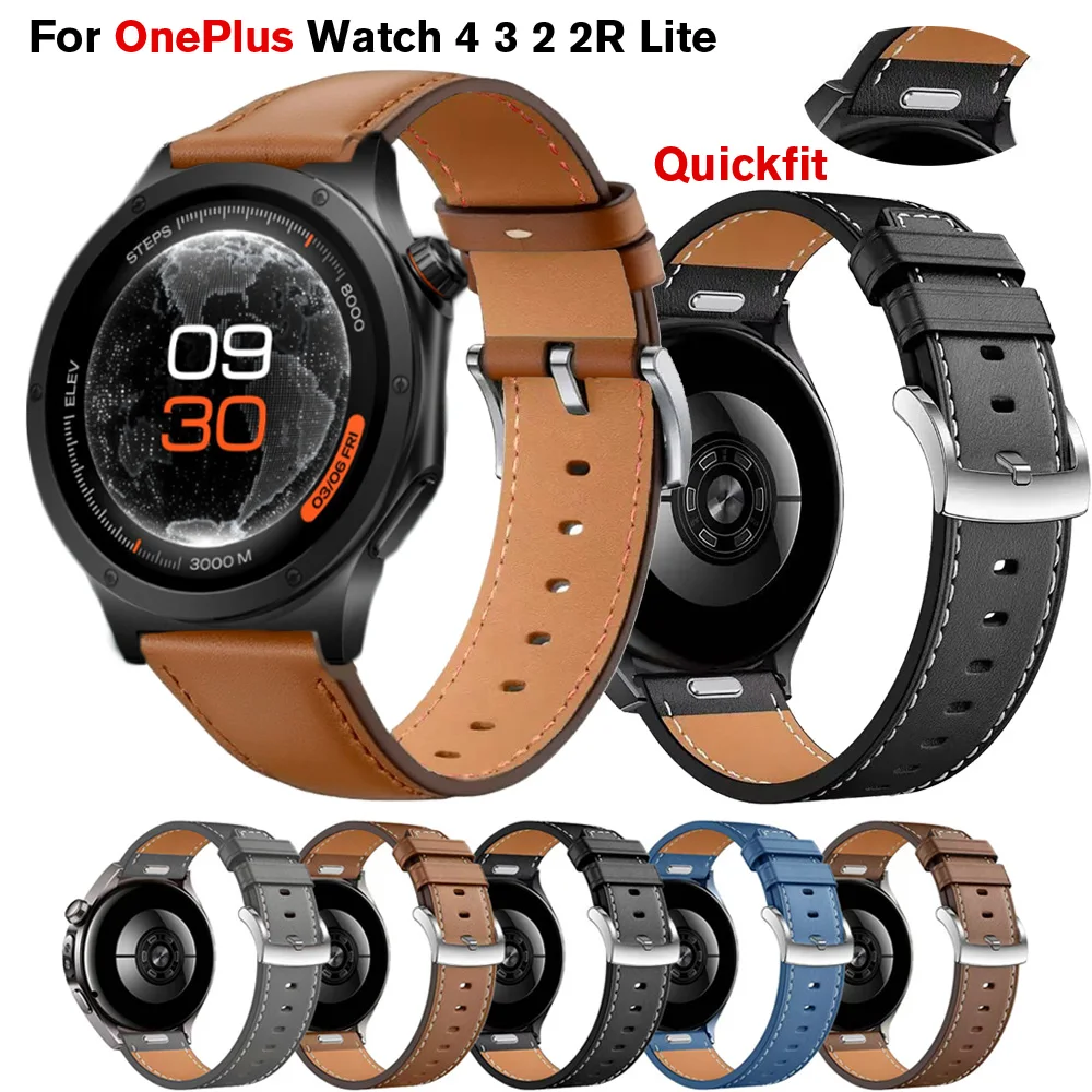 Быстросъемный кожаный ремешок 22 мм для OnePlus Watch 4 3 2 2R, браслет-ремешок для часов OnePlus Watch Lite, аксессуар.
