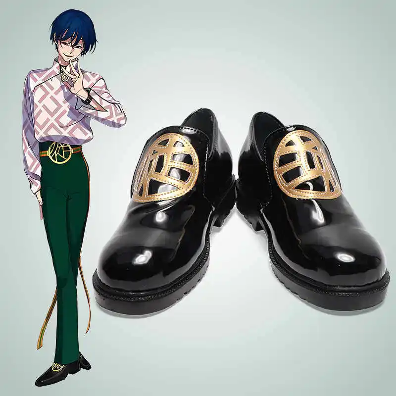 Anime Charisma‌ Iori Motohashi Cosplay Shoes Black Short PU Leather Boots For Halloween Carnival