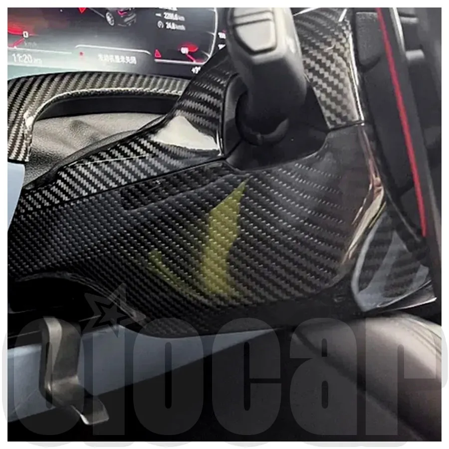 OiOMOTORS Pre-preg Dry Carbon Fiber Steering Wheel Column Trim for BMW G87 M2 G80 G81 M3 G82 G83 M4