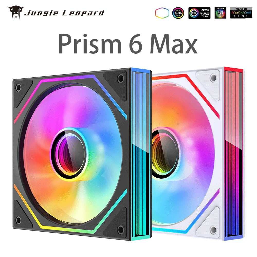 

Jungle Leopard Prism 6max Корпус Охлаждающий вентилятор Бесшумный ARGB Божественный свет 12 см Синхронный контроль температуры Передний и задний лист Полный