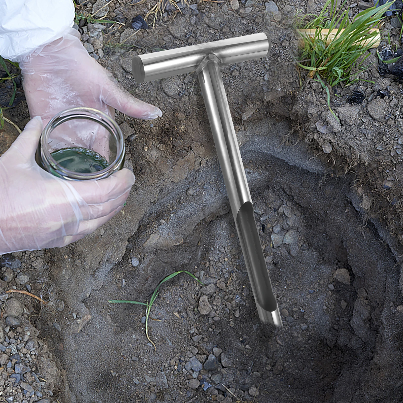 

Soil Sampling Tool Stainless Steel T Handle Probe Durable Metal Ergonomic Design Garden Lawn Maintenance Kit Tube Supplies