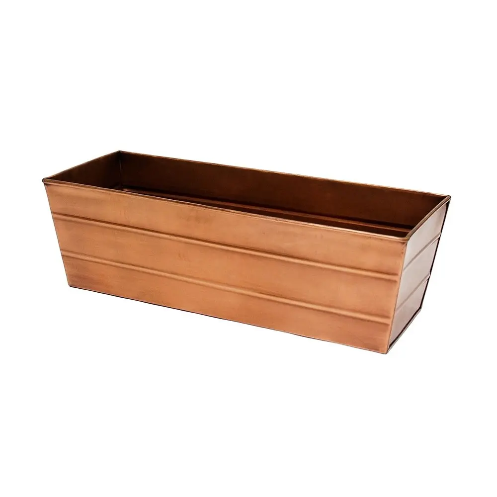 C-20C Copper Plated Flower Box, Medium Window Flowerbox Planter