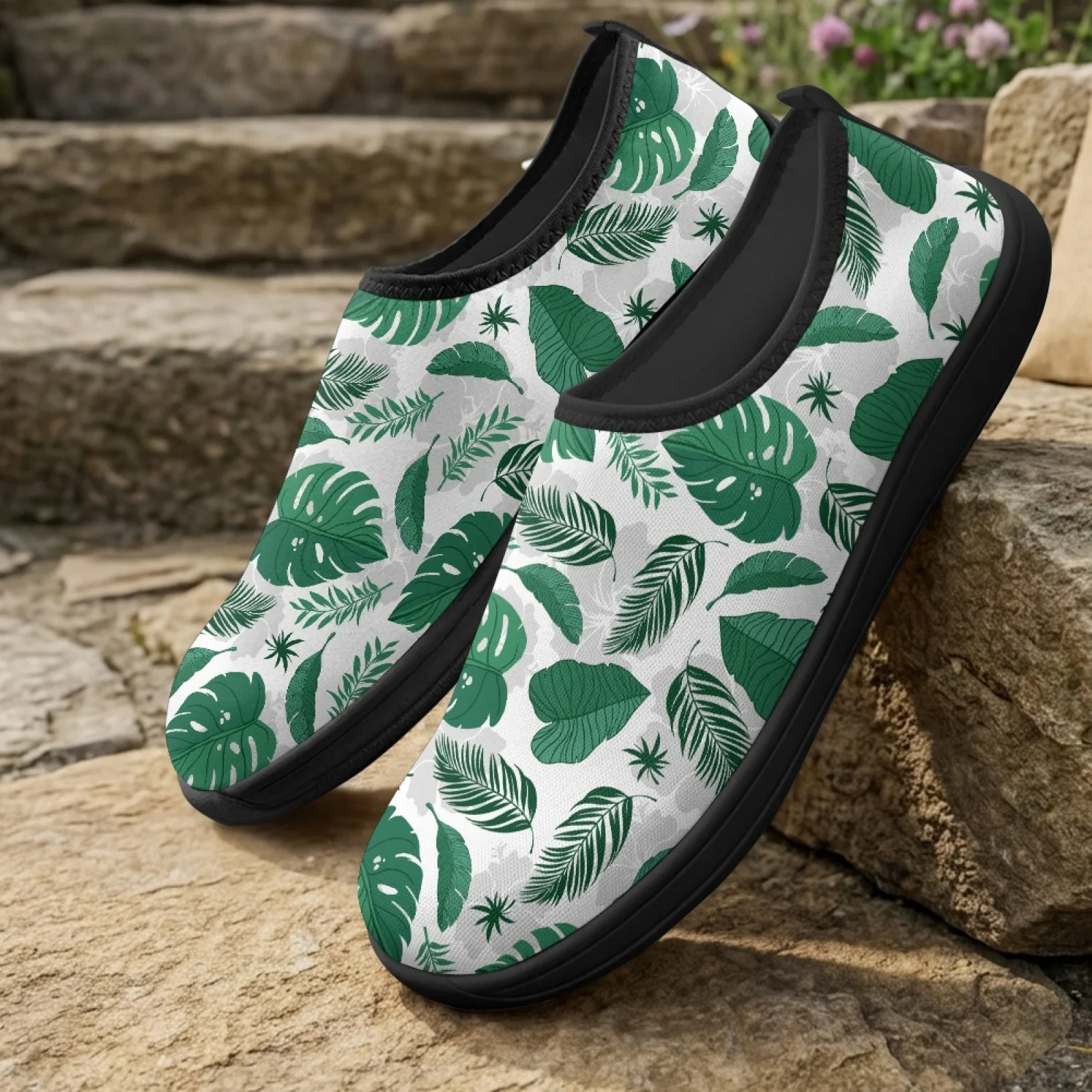 XIXIRIMIDO Women's Slip-on Wide-toed Shoe Nurse Shoes Men's Sneakers Casual Shoes Zapatillas de Mujer Tenis Feminino Monstera