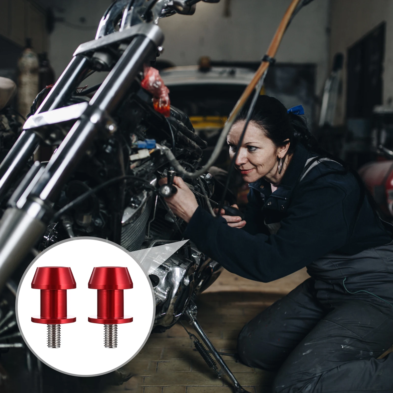 

2pcs Aluminum Motorcycle Lift Screws Swing Arm Spools Rear Stand Screws 8Mm Crash Protection Durable Compact Racing Parts