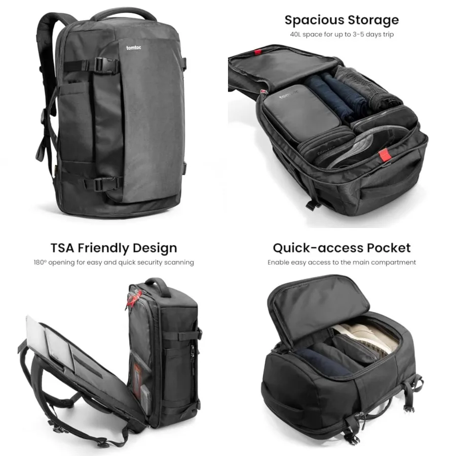 

Travel Backpack, TSA Friendly Flight Approved Carry-on Luggage Hand Water-resistant Lightweight Business Rucksack, Durable Larg