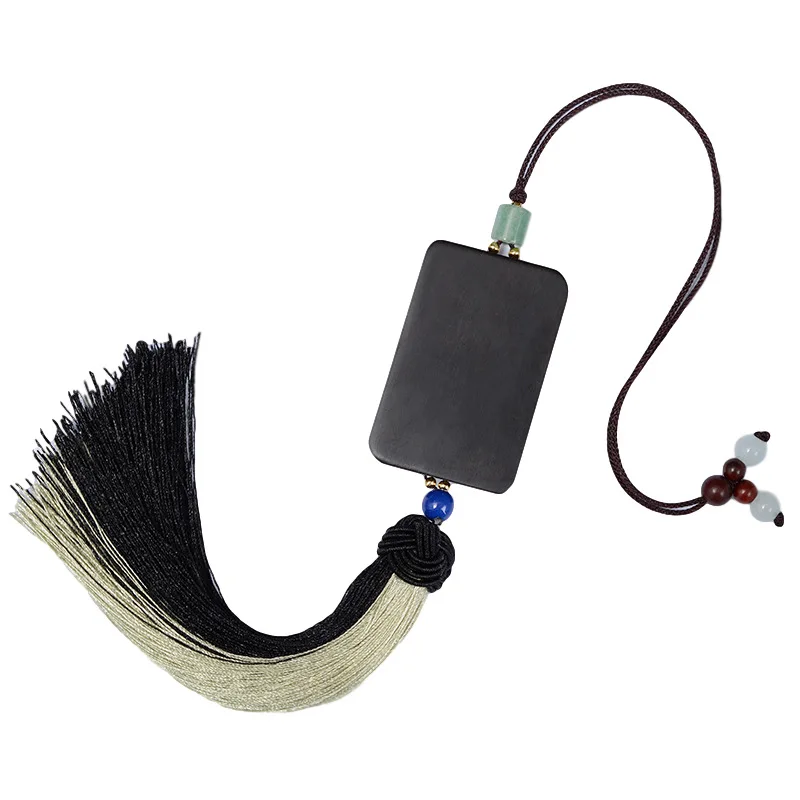 

Ebony fringed car hanging pure manual entry and exit safe adjustable car interior pendant