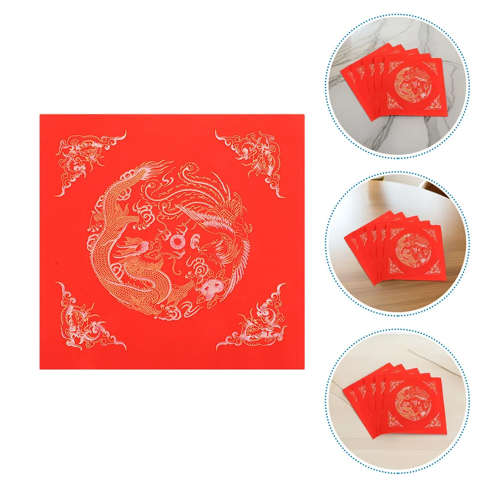 20 Pcs Calligraphy Paper Red Chinese New Year Flet Couplet Decorate Spring Festival Couplets