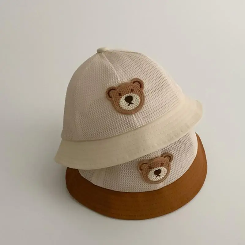 M89C طفل قبعة صياد التطريز قبة طفل الفتيات الفتيان قبعة دلو الربيع الصيف قبعة