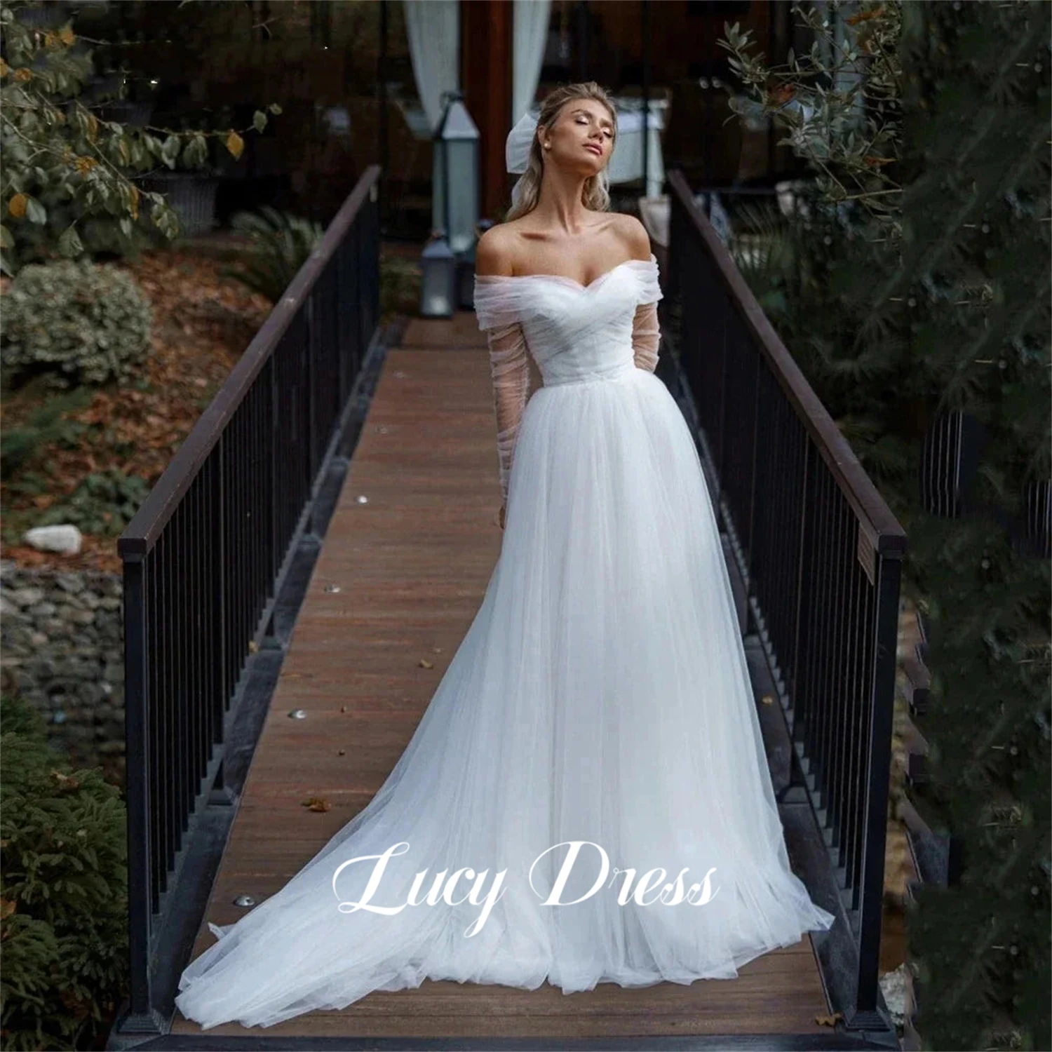 

Lucy Simple Wedding Dress White Ceremony Line A Elegant Long Party Evening Dresses Women Parties Woman Prom Sharon Happy 2024