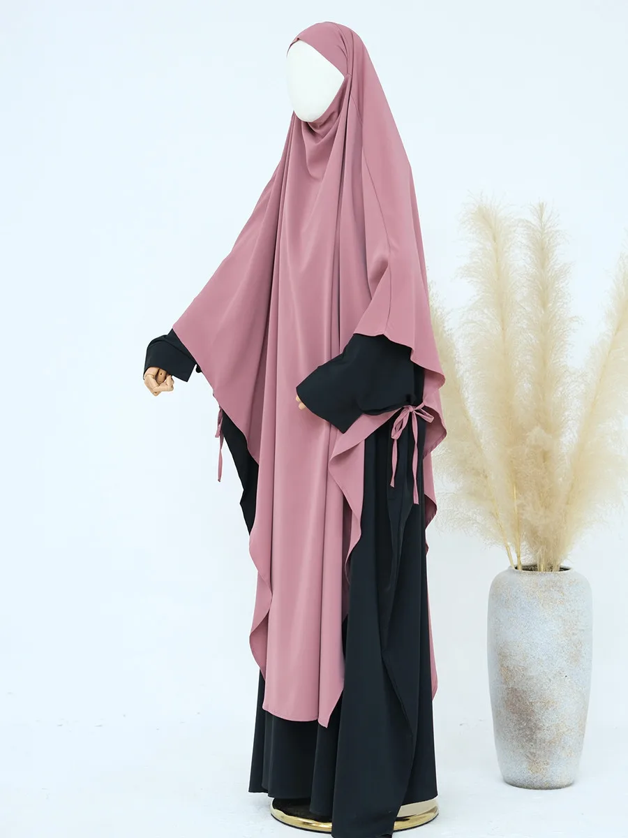 Middle East Muslim Women Dubai Abayas Nida Big Solid Hijab Ramadan prayer Robe Scarf Femme African Islamic modest Plus Headscarf