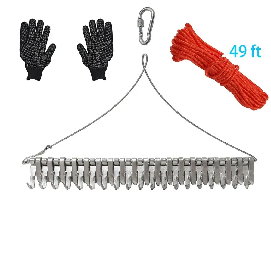 أداة إزالة الأعشاب، أداة إزالة الأعشاب، حبل أكثر سمكًا بطول 50 قدمًا، أداة تنظيف الأعشاب ذات الوجهين، بركة أشعل النار، البحيرة، ريفوليت