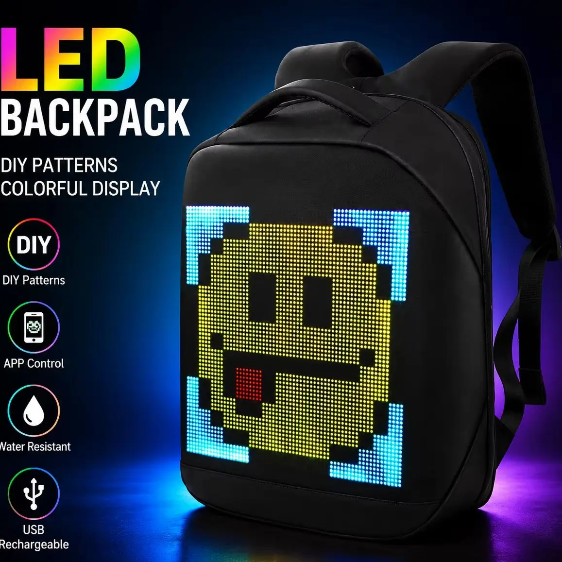 Display screen backpack digital backpack LED backpack display screen backpack desktop wall mounted backpack car mounted