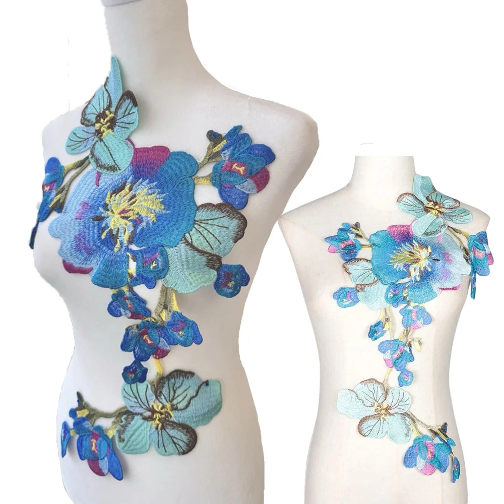 Retro-Stickerei, Rosen-Blumen-Applikation, Stoff, Nähen, DIY, Damenbekleidung, Cheongsam, Corsage, Dekoration, DIY, Bastelbedarf, 1-teilig