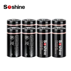 Soshine CR123A 3V Primary Lithium Battery 3 Volt 1600mAh CR123A Batteries Non-Rechargeable Li-ion Battery 10 Years Storage life