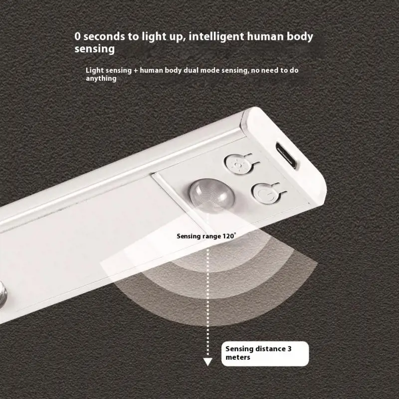 

LED Motion Sensor Wireless Ultra Thin Night Light USB LED Light For Kitchen Cabinet Bedroom Wardrobe Indoor Lighting