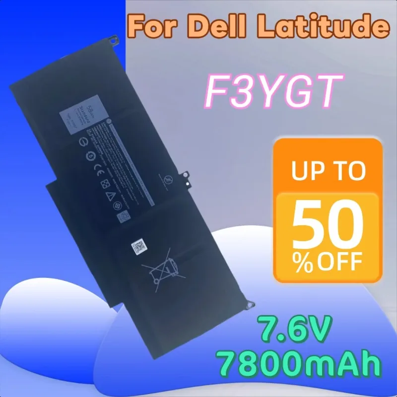 

7.6V 7800mAh F3YGT for Dell Latitude 12 13 14 7280 7290 7380 7390 7480 7490 E7280 E7290 E7380 E7390 Laptop Battery