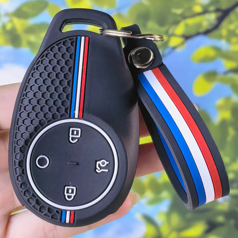 Practical Silicone Key Protector With Keychain for GAC AION Y Plus S V LX IA5 Toyota BZ3X 2025 2026 Smart Keyless Fob Accessory