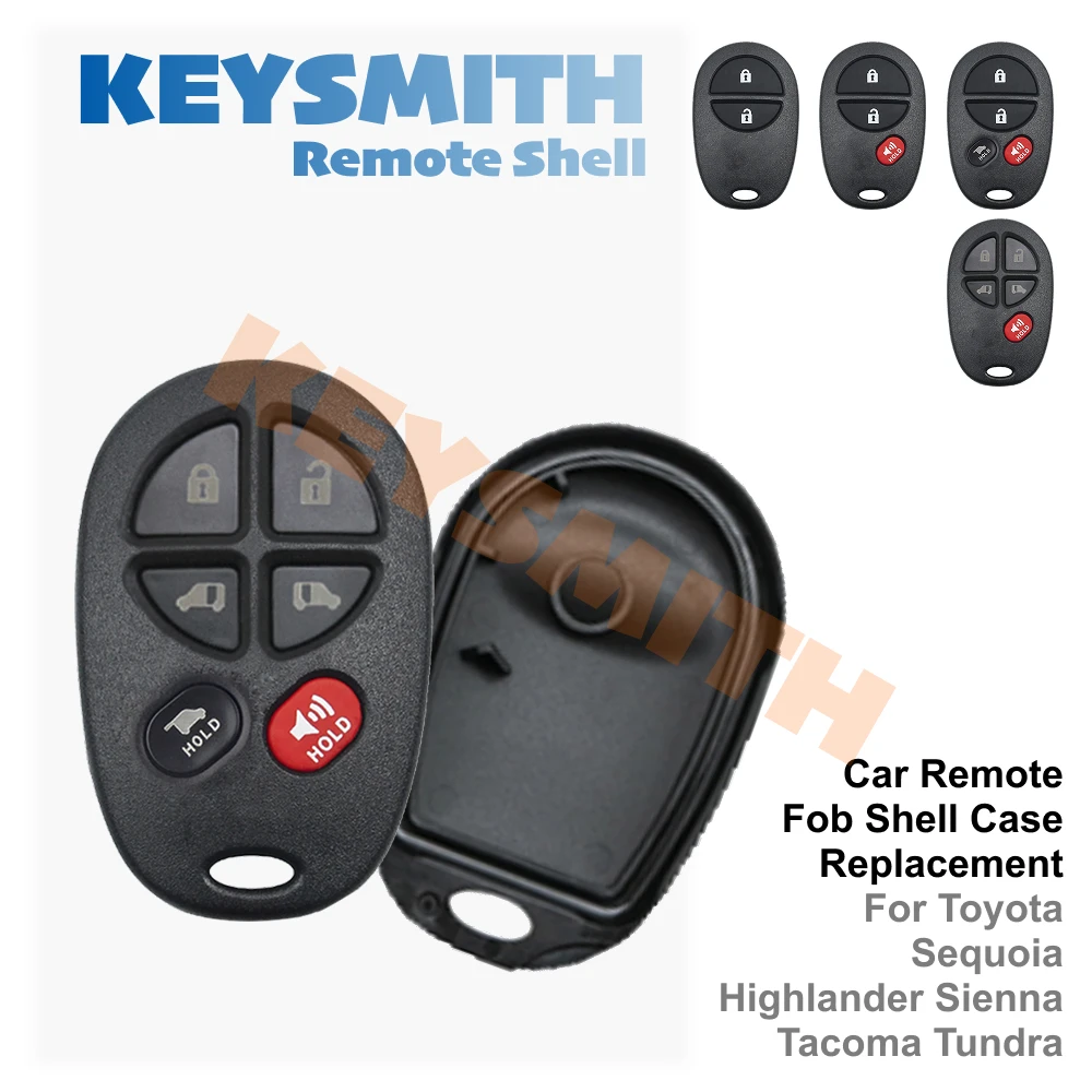 KEYSMITH Smart Key Shell For Toyota Sienna Highlander Sequoia 2/3/4/5/6 Button Remote Car Key Fob Case Housing