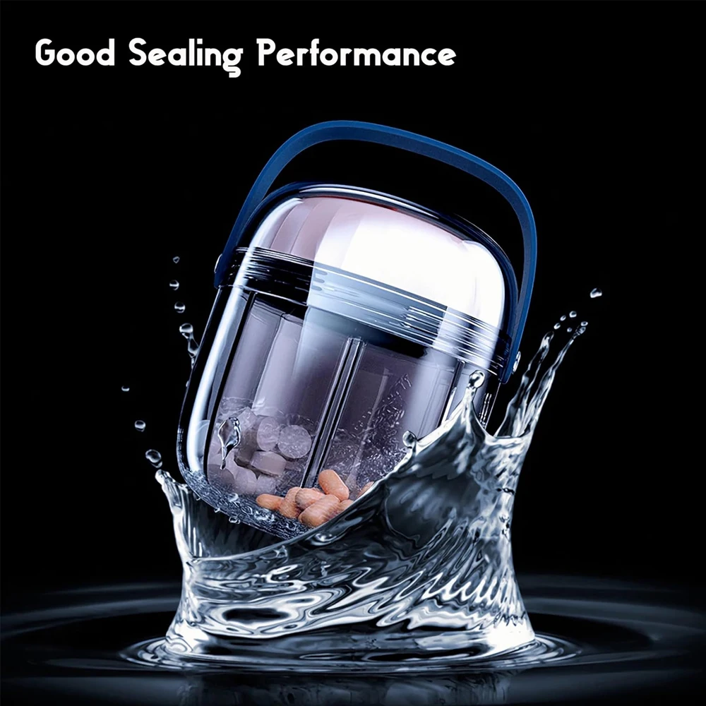 

Органайзер для таблеток с 4 отделениями, дорожная коробка для таблеток, маленькая бутылочка для лекарств, держатель для таблеток для витаминов, рыбьего масла, лекарств