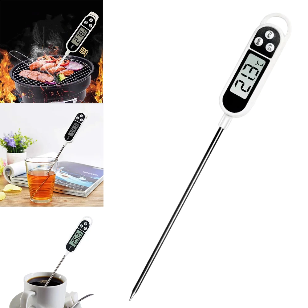 1Pcs Digital Meat Food Thermometer for Cooking Kitchen BBQ Milk Water Probe Instant Read Thermometer with Long Probe