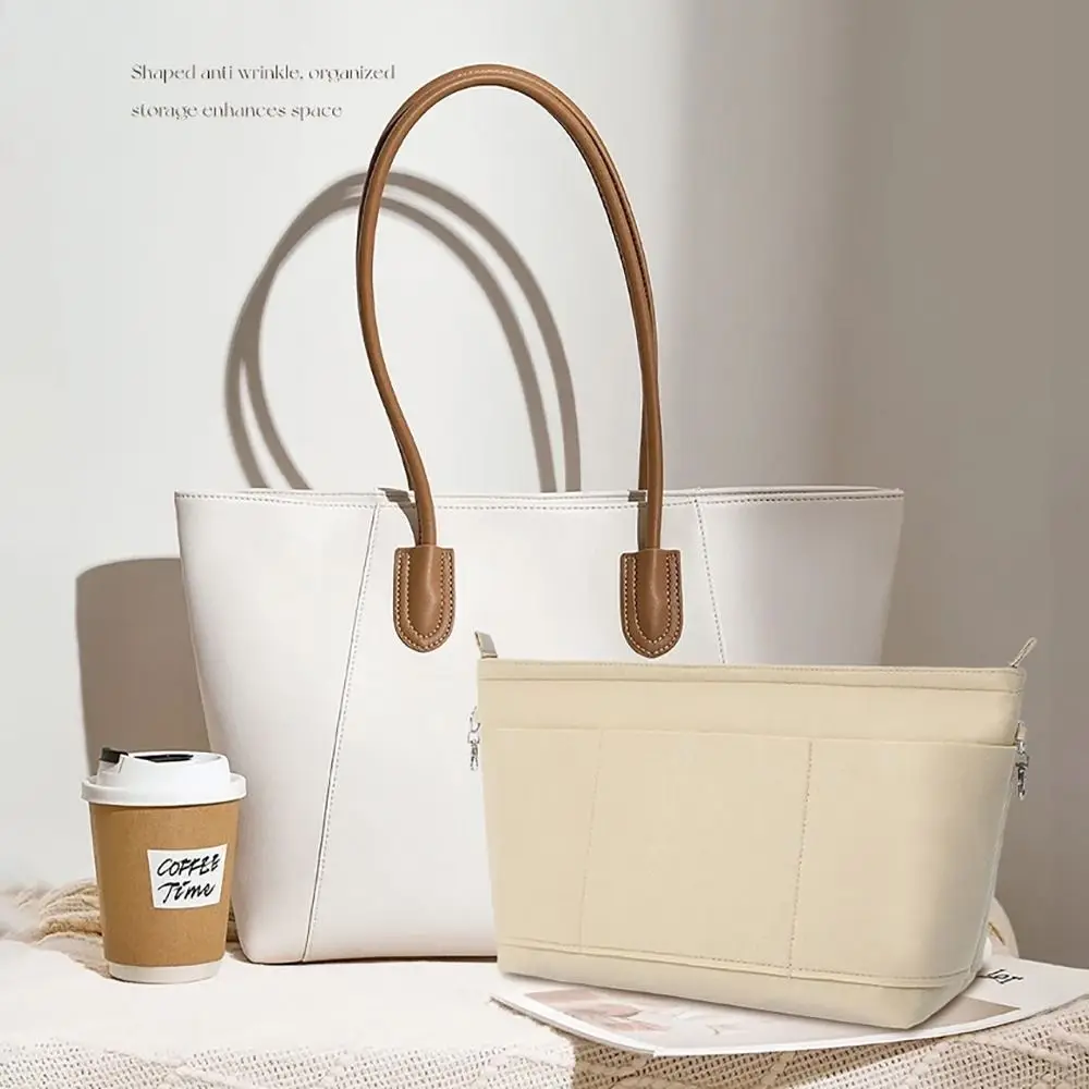 Felt Handbag Insert Liner Bag Multi-Pocket Bag Support Purse Liner Large Capacity Portable Internal Bag Storage Organization