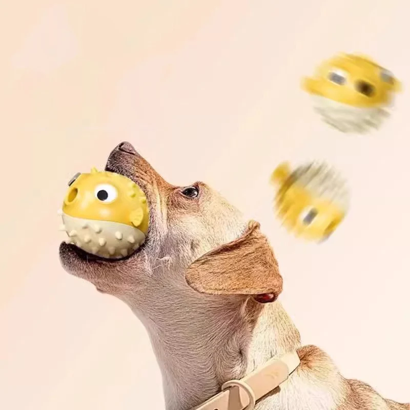 Bouncing Fish Dog Toy Leak Ball Relieve Boredom Dog Biting Resistance Grinding Teeth Dog Toy Pet Leakage Ball Fun Sound Tpr