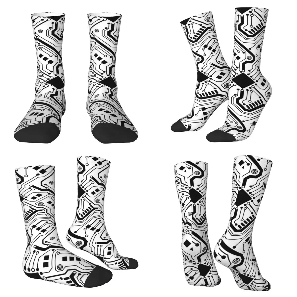 

Circuit Board Design Socks Harajuku High Quality Stockings All Season Long Socks for Man Woman Valentine's Day Gifts