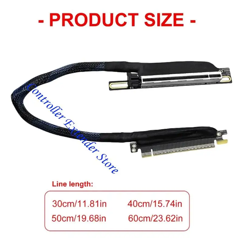 N84B PCIe 5.0 Compatible GPU Extension Cord 270 Degree Right Entry Left Out Braided
