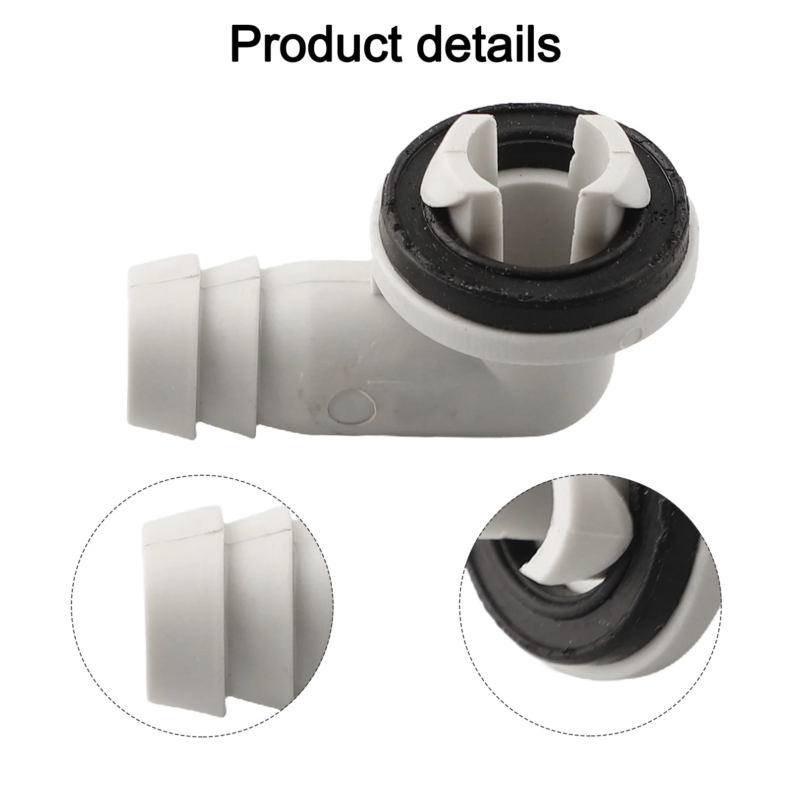 1/4pcs/lot Air Conditioner Drain Connector AC Drain Hose Plastic Elbow Rubber Ring Kit Air Conditioning Drain Pipe Fittings