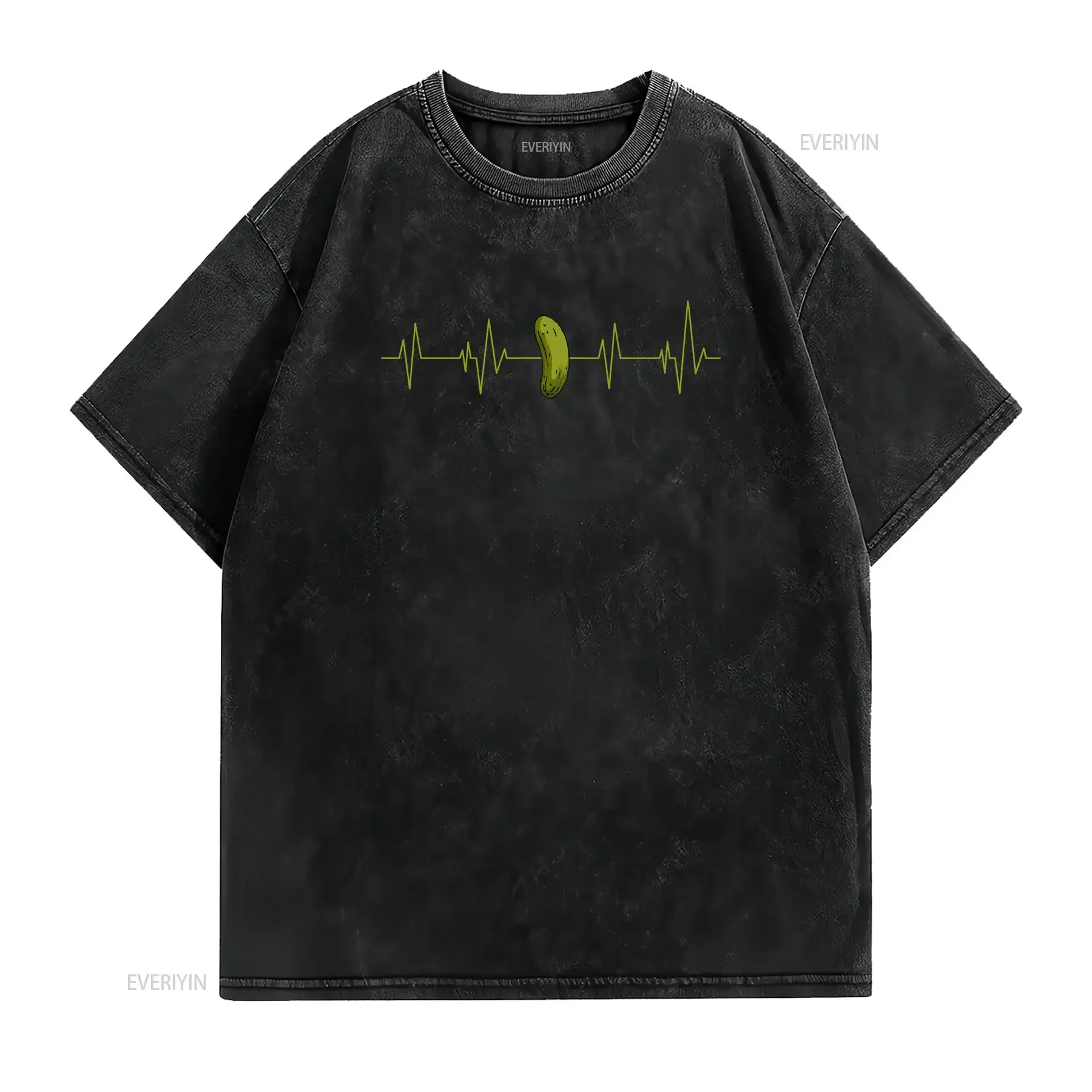 Cucumber HeartbeaT T Shirt Design Vegetarian Lovers Veggie Eater Cucumis Sativus Pickled vintage Washed Top For Everyday Wear
