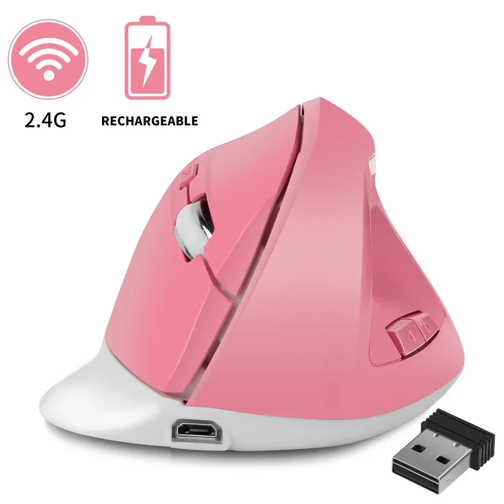 Ergonomic Wireless Mouse 1600DPI USB Rechargeable 2.4GHz Optical Vertical Mice B95C Ergonomic Rechargeable Gaming Mouse